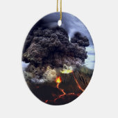 Ausbrechen des Vulkans auf Berg Keramik Ornament (Rechts)