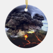 Ausbrechen des Vulkans auf Berg Keramik Ornament (Vorne)
