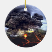 Ausbrechen des Vulkans auf Berg Keramik Ornament (Hinten)