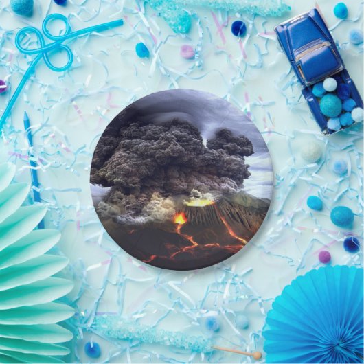 Ausbrechen des Vulkans auf Berg Pappteller (Party)