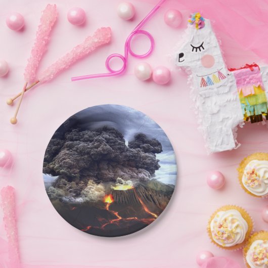 Ausbrechen des Vulkans auf Berg Pappteller (Party)