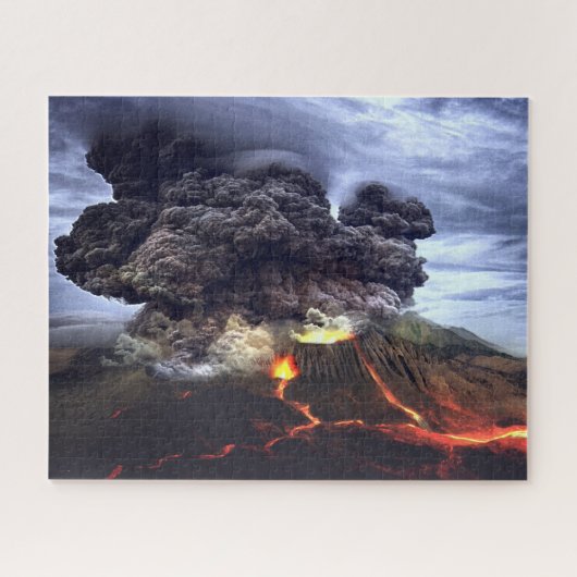 Ausbrechen des Vulkans auf Berg Puzzle (Horizontal)