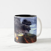 Ausbrechen des Vulkans auf Berg Zweifarbige Tasse (VorderseiteRechts)