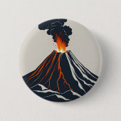 Ausbrechen des Vulkans Moderne Kunst Illustration Button (Vorderseite)