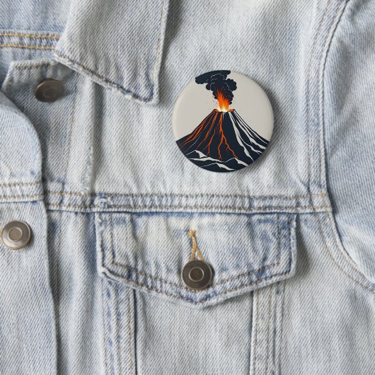 Ausbrechen des Vulkans Moderne Kunst Illustration Button (Beispiel)