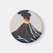 Ausbrechen des Vulkans Moderne Kunst Illustration Magnet (Vorne)