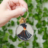 Ausbrechen des Vulkans Moderne Kunst Illustration Schlüsselanhänger (Hand)