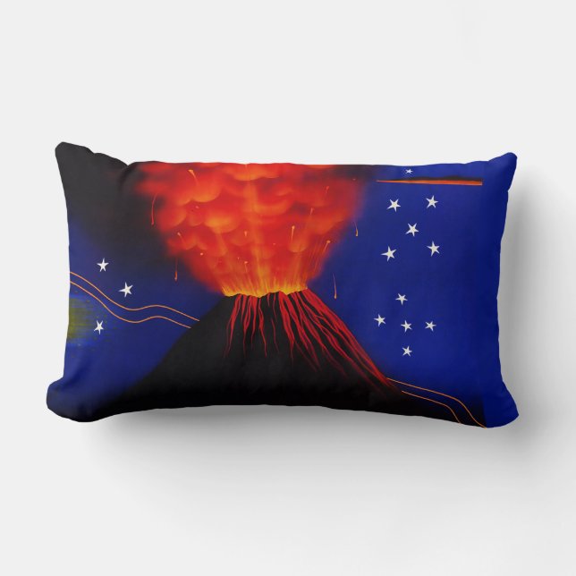 Ausbrechen des Vulkans und der Sterne Lendenkissen (Vorderseite)