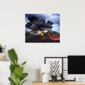 Ausbruch des Vulkans auf dem Berg Poster (Heimbüro)