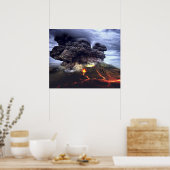 Ausbruch des Vulkans auf dem Berg Poster (Küche)