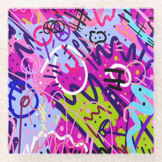 Ausbruch von Star: Abstrakte Kunst Glasuntersetzer (Vorderseite)