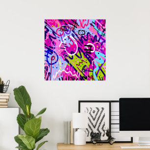 Ausbruch von Star: Abstrakte Kunst Poster