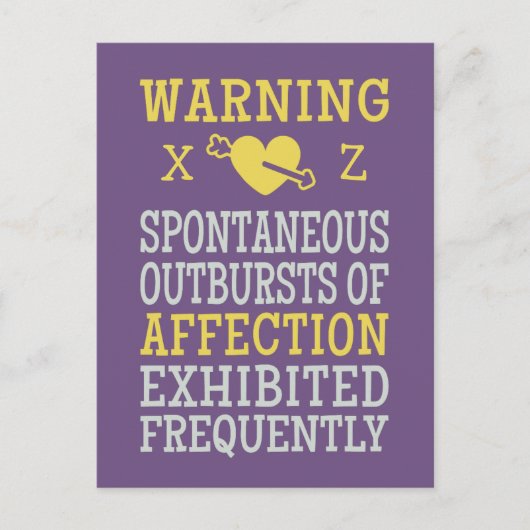 Ausbrüche der Zuneigung auf Postkarte (Vorderseite)