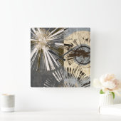 Ausburst Tiles I Quadratische Wanduhr (Zuhause)