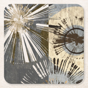 Ausburst Tiles I Rechteckiger Pappuntersetzer