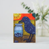 Ausdauer-Crow Postkarte (Stehend Vorderseite)