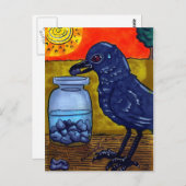 Ausdauer-Crow Postkarte (Vorne/Hinten)