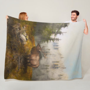 "Ausdauer Der Elch" Fleecedecke