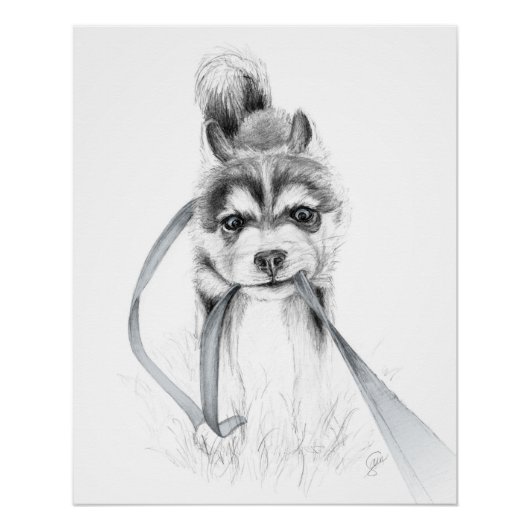 Ausdauer, ein Sibirischer Husky Poster (Vorderseite)