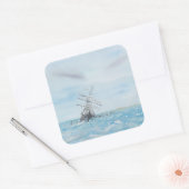 Ausdauer in der Falle der Antarktis. gestrichen Quadratischer Aufkleber (Umschlag)