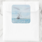 Ausdauer in der Falle der Antarktis. gestrichen Quadratischer Aufkleber (Tasche)