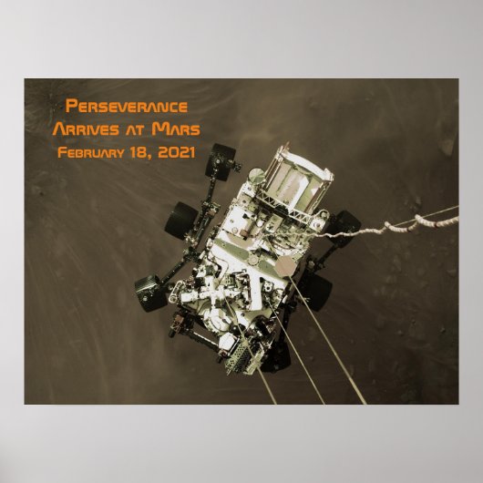 Ausdauer landet auf dem Mars Poster (Vorne)