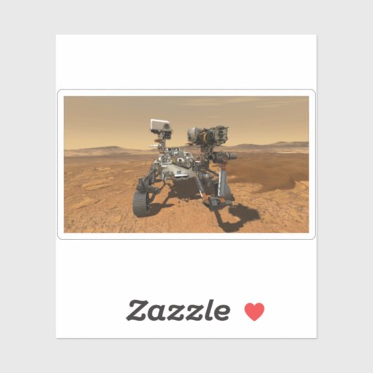 Ausdauerrenderung auf der Oberfläche von Mars. Aufkleber (Blatt)