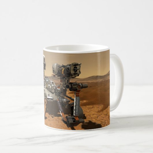 Ausdauerrenderung auf der Oberfläche von Mars. Kaffeetasse (VorderseiteRechts)