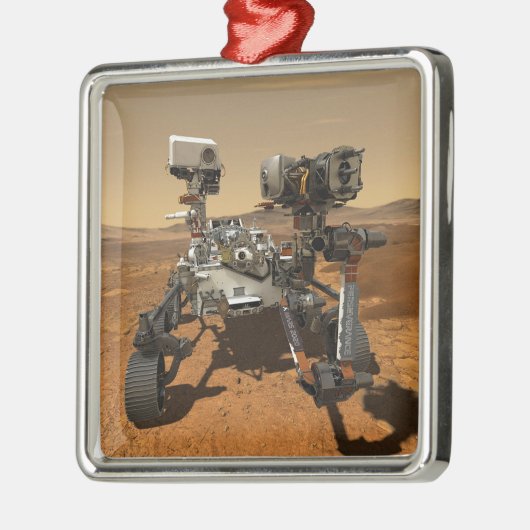 Ausdauerrenderung auf der Oberfläche von Mars. Ornament Aus Metall (Links)