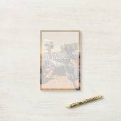 Ausdauerrenderung auf der Oberfläche von Mars. Post-it Klebezettel (Auf Schreibtisch)