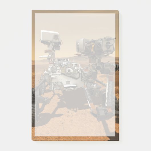 Ausdauerrenderung auf der Oberfläche von Mars. Post-it Klebezettel (Vorderseite)