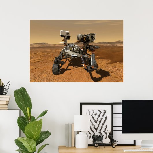 Ausdauerrenderung auf der Oberfläche von Mars. Poster (Heimbüro)