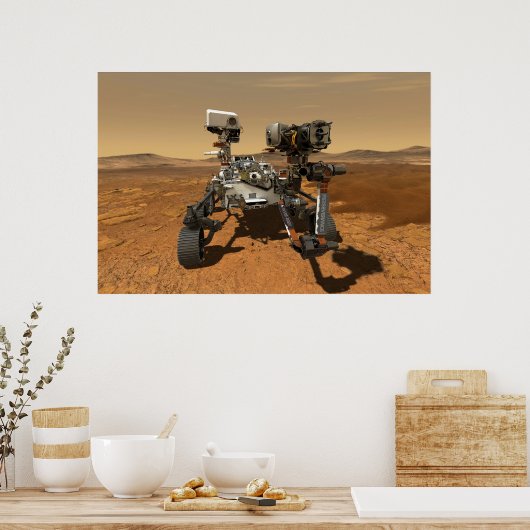 Ausdauerrenderung auf der Oberfläche von Mars. Poster (Küche)