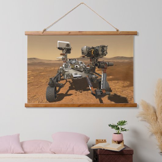 Ausdauerrenderung auf der Oberfläche von Mars. Wandteppich Mit Holzrahmen (Schlafzimmer)