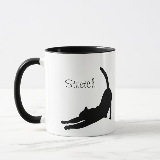 Ausdehnen der Katze Silhouette-Tasse Tasse (Links)