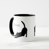 Ausdehnen der Katze Silhouette-Tasse Tasse (Vorderseite Links)