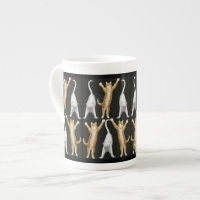 Ausdehnen der Yoga-Katzen-Knochen-China-Tasse