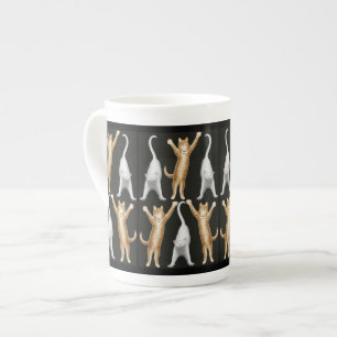 Ausdehnen der Yoga-Katzen-Knochen-China-Tasse Porzellantasse