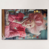 Ausdruck der Liebe Kuss zeitloser Gnade in Rosa Puzzle (Horizontal)