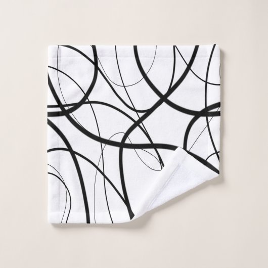 Ausdruck in Schwarz und Weiß Badhandtuch Set (Waschlappen)