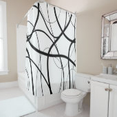 Ausdruck in Schwarz und Weiß Duschvorhang (Beispiel)