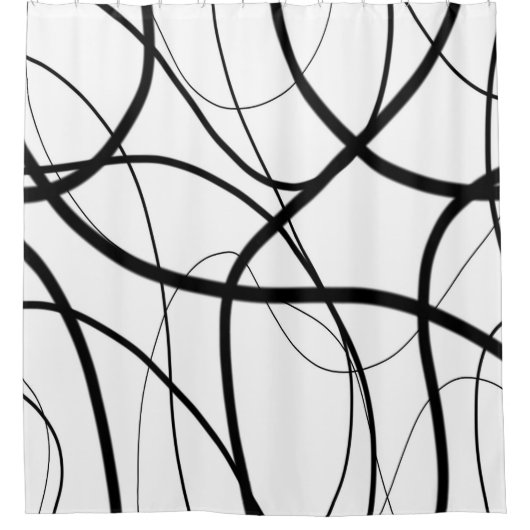 Ausdruck in Schwarz und Weiß Duschvorhang (Vorderseite)