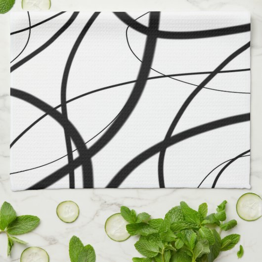 Ausdruck in Schwarz und Weiß Geschirrtuch (Gefaltet)