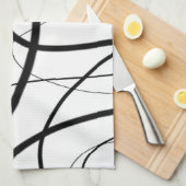 Ausdruck in Schwarz und Weiß Geschirrtuch (Viertel Falte)