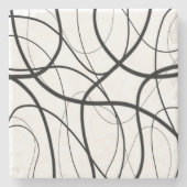 Ausdruck in Schwarz und Weiß Steinuntersetzer (Vorderseite)