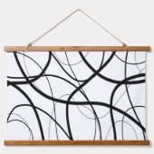 Ausdruck in Schwarz und Weiß Wandteppich Mit Holzrahmen (Vorne)