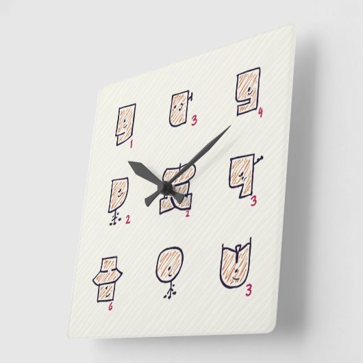 Ausdruck Quadratische Wanduhr (Winkel)