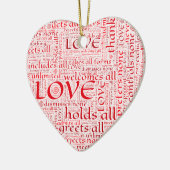 Ausdrücke der unbedingten Liebe in der Wortkunst Keramikornament (Links)