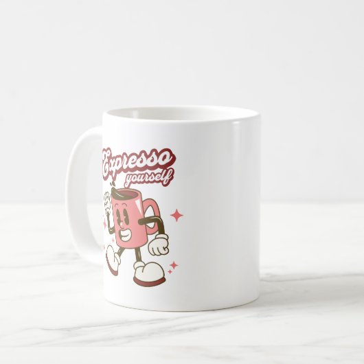 Ausdrucke dich Coffee Love Funny Kaffee Kaffeetasse (Vorderseite Links)