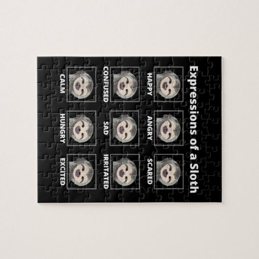 Ausdrücke von einer langsamen und blauen Faulheit Puzzle (Horizontal)